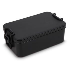 Dubbellaagse Lunchbox met Bestek-Zwart