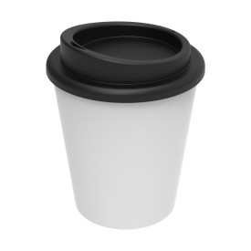 Dubbelwandige koffiebeker 250ml - kunststof - schroefdeksel met drinkopening