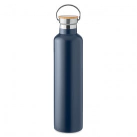 Dubbelwandige RVS drinkfles 1L-Blauw