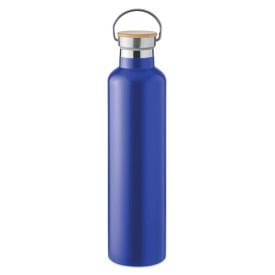 Dubbelwandige RVS drinkfles 1L-Blauw