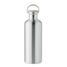 Dubbelwandige thermosfles 1,5L-Mat zilver