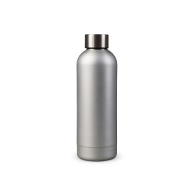 Dubbelwandige vacuüm fles met mattte-look 500ml-Zilver