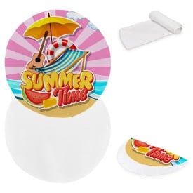 Dubbelzijdig rond standlaken Ø 150cm 350g/m² sublimatie