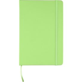 Eamon notitieboek - A5 - rPET PU - 80 vellen - elastische band - leeslint-Licht groen