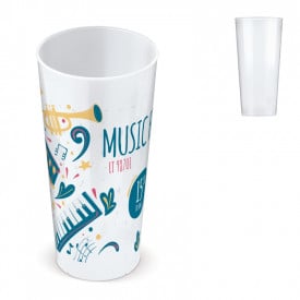 Hard plastic bekers 500ml - suikerriet - herbruikbaar - stapelbaar