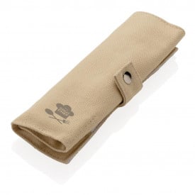 Herbruikbare bestekset - bamboe - 5-delig - in canvas etui