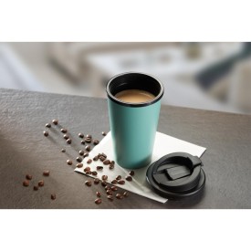 Deluxe koffiebeker 350ml - bioplastic - dubbelwandig - lekvrij