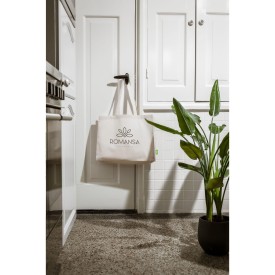 Ecru shopper - organisch katoen - 180 g/m² - 45 x 33 x 13 cm - 19L - lange hengsels