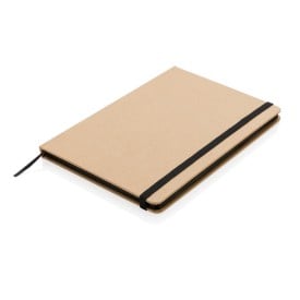 Eco notitieboek - A5 - papier - 72 vellen - gelinieerd - gekleurde elastieksluiting en bladwijzer - hardcover