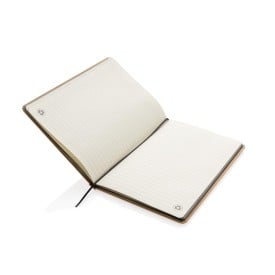 Eco notitieboek - A5 - papier - 72 vellen - gelinieerd - gekleurde elastieksluiting en bladwijzer - hardcover