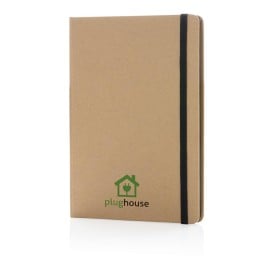 Eco notitieboek - A5 - papier - 72 vellen - gelinieerd - gekleurde elastieksluiting en bladwijzer - hardcover