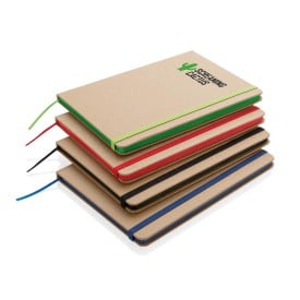 Eco notitieboek - A5 - papier - 72 vellen - gelinieerd - gekleurde elastieksluiting en bladwijzer - hardcover
