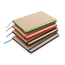 Eco notitieboek - A5 - papier - 72 vellen - gelinieerd - gekleurde elastieksluiting en bladwijzer - hardcover