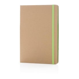 Eco notitieboek - A5 - papier - 72 vellen - gelinieerd - gekleurde elastieksluiting en bladwijzer - hardcover