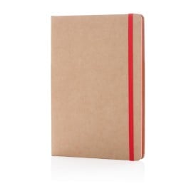 Eco notitieboek - A5 - papier - 72 vellen - gelinieerd - gekleurde elastieksluiting en bladwijzer - hardcover