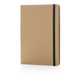 Eco notitieboek - A5 - papier - 72 vellen - gelinieerd - gekleurde elastieksluiting en bladwijzer - hardcover