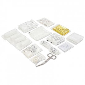 Auto EHBO-set - polyester - handschoenen - pleisters - schaar en verband