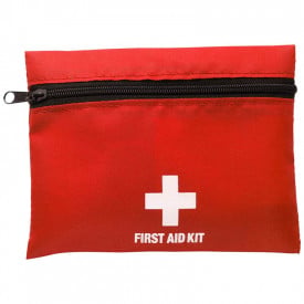 EHBO-set bestaande uit een nylon etui met riemlus.-Rood-Zonder opdruk