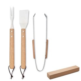 Eikenhouten barbecueset