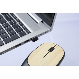 Eileen muis - ABS en bamboe - draadloos - 2.4 GHz - inclusief batterij