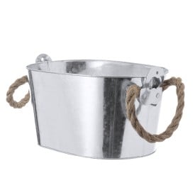 Emmer Yuzux - metaal - 6 liter - met touwhandvatten