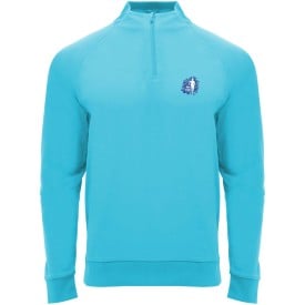 Epiro 200 g/m² sweatshirt met lange mouwen en kwartrits voor kinderen-Fluor turquoise