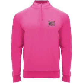 Epiro 200 g/m² sweatshirt met lange mouwen en kwartrits voor kinderen-Roze fluor