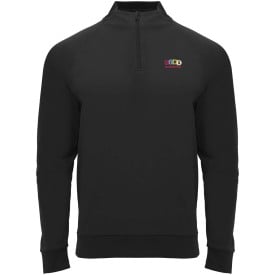 Epiro 200 g/m² sweatshirt met lange mouwen en kwartrits voor kinderen-Zwart