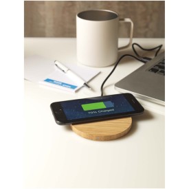 Essence draadloos oplaadstation - bamboe - 15 W - met gerecyclede TPE-kabel