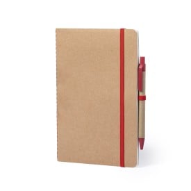Esteka notitieboek - A5 - gerecycled karton - 60 vellen - pennenhouder en sluitelastiek - inclusief balpen