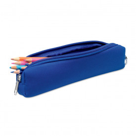 Etui met karabijnhaak-Blauw-Zonder opdruk