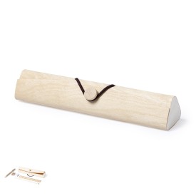 Palermo etui - hout - 5 accesoires - elastieksluiting - 20x4.4x3.7cm
