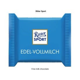 Ritter SPORT Mini chocoladereep 16,5 gram - bedrukte papieren band