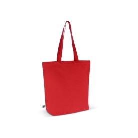 Fairtrade katoenen tas gekleurd lang 270g/m² 42x12x43cm-Rood