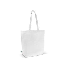 Fairtrade katoenen tas gekleurd lang 270g/m² 42x12x43cm-Wit