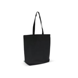 Fairtrade katoenen tas gekleurd lang 270g/m² 42x12x43cm-Zwart