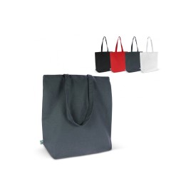 Fairtrade katoenen tas gekleurd lang 270g/m² 42x12x43cm