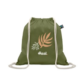 Fairtrade trekkoordtas 180g-Donker marinegroen