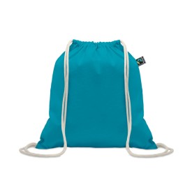 Fairtrade trekkoordtas 180g-Turkoois