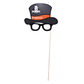 Feestmasker - 23 x 23 cm - karton 275 g/m² - op een stokje