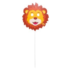 Feestmasker - 23 x 23 cm - karton 275 g/m² - op een stokje