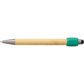 Fenn stylusbalpen - bamboe - blauwe inkt - drukknop - spinnerfunctie