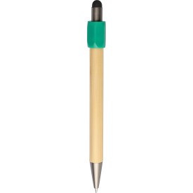 Fenn stylusbalpen - bamboe - blauwe inkt - drukknop - spinnerfunctie