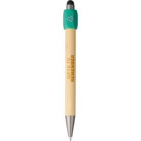 Fenn stylusbalpen - bamboe - blauwe inkt - drukknop - spinnerfunctie