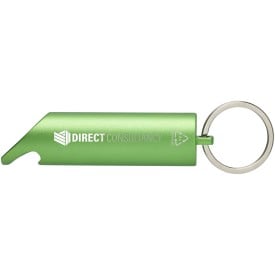Flare led-lamp en flesopener van gerecycled aluminium met sleutelhanger-Groen