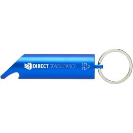 Flare led-lamp en flesopener van gerecycled aluminium met sleutelhanger-Koningsblauw