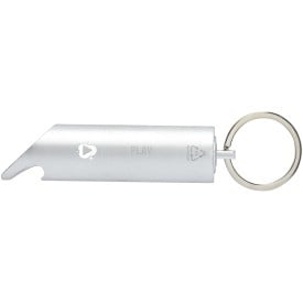 Flare led-lamp en flesopener van gerecycled aluminium met sleutelhanger-Zilver