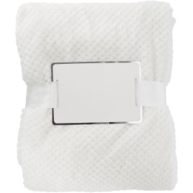 Fleecedeken - 230gr/m² - wafelontwerp - met lint-Beige