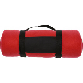 Fleecedeken met handgreep-Rood-Zonder opdruk