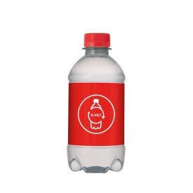 Waterflesje met bronwater 330ml - rPET - platte dop - diverse kleuren